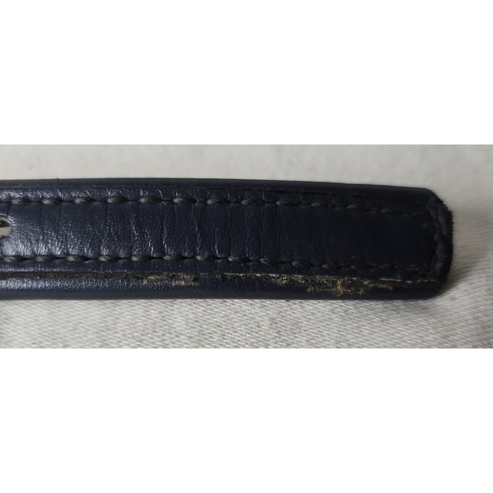 Dun Dee Vintage Belt Strap‎ Full Grain Cowhide Size 28 Blue with Silver Edge - Picture 5 of 9
